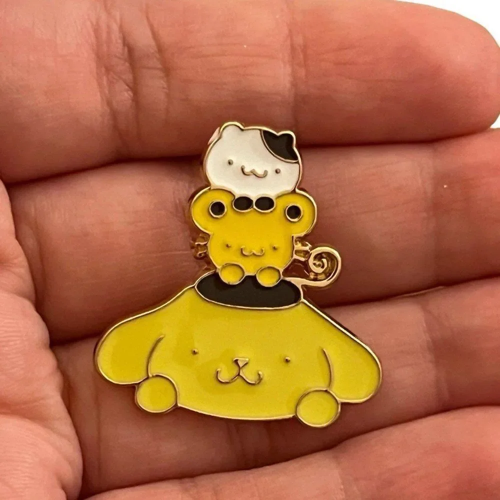 Yellow Bears Tower Chibi Kawaii Enamel Pin